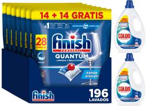 196x Pastillas Finish Quantum Limpieza y Brillo Superior + 68x Lavados Detergente Colon Nenuco [32,11€ NUEVO USUARIO]