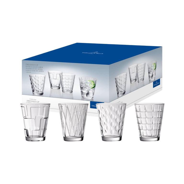 Villeroy & Boch – Juego de 4 Vasos Diseños Diferentes,(Alta Resistencia) Apto para Lavavajillas