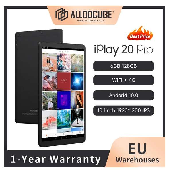Tablet ALLDOCUBE iPlay 20 Pro 10" FullHD + SC9863A + 6/128 GB + 4G LTE + 6000 mAh + WIFI AC + BT 5.0
