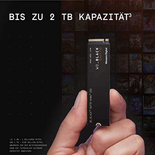 WD_BLACK 1TB SN770 M.2 2280 PCIe Gen4 NVMe/Playstation 5 storage expansion (l: 5.150 MB/s e: 4.900 MB/s)