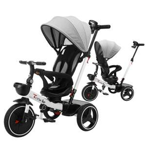 Bicicleta Triquete para Bebés UBRAVOO con Rotación 360 Grados y Desmontaje y Montaje Rápido Material de Acero Carbono+Tejido de PP, 1-5 Años