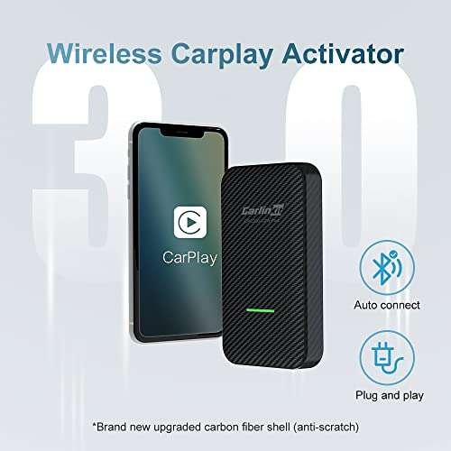 Carlinkit Adaptador inalámbrico CarPlay 3.0 ( No compatible con android, si IOS)