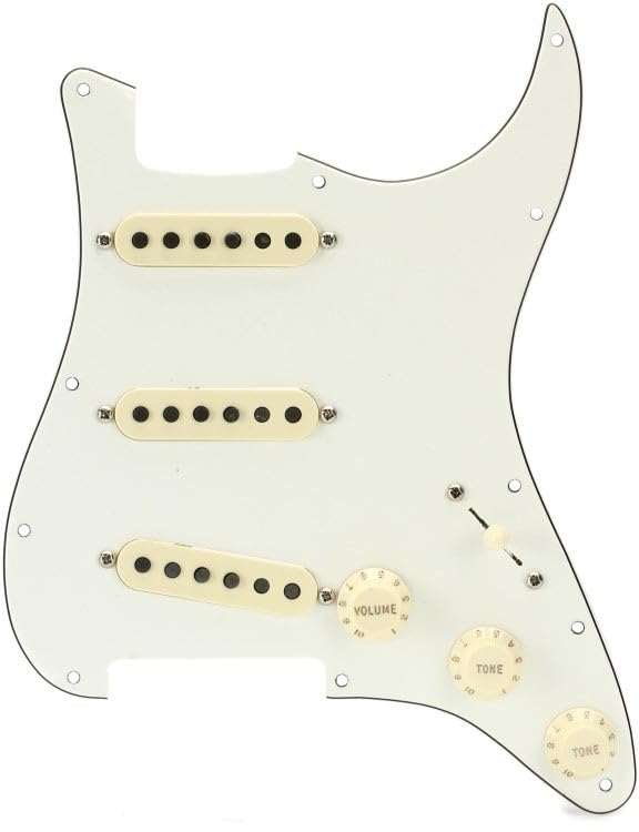 Fender Tex-Mex Pickguard Pre-Cableado Stratocaster S/S/S Pergamino 11H, Actualización sencilla para Stratocaster, sonido blues tejano