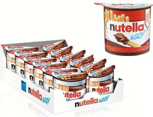 KINDER Nutella & Go Crema de cacao, avellanas y leche Nutella con palitos de pan (12 cajas x 52gr)