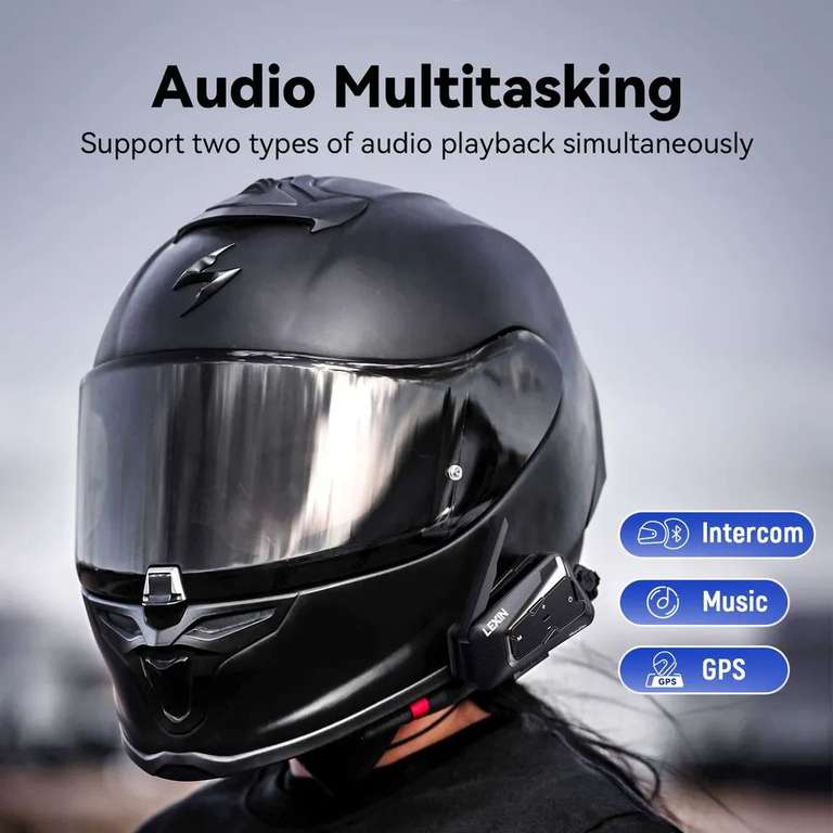 Intercomunicador con auriculares Bluetooth para cascos de moto, bici..