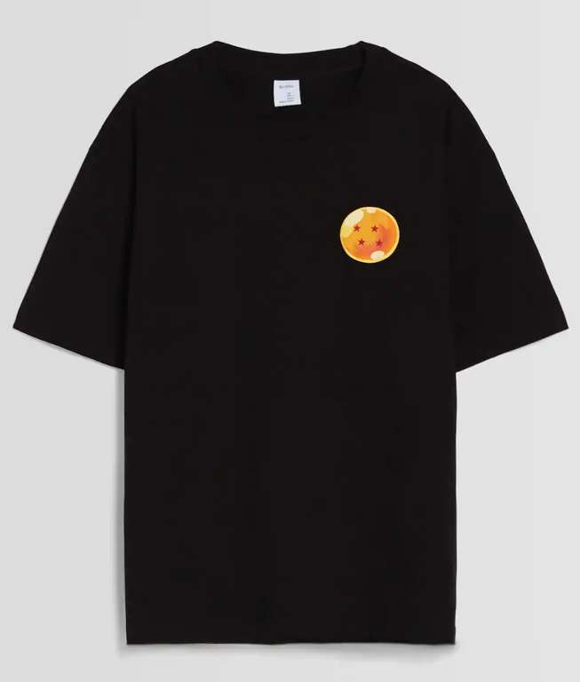 Camiseta negra DRAGON BALL Bershka [Otro diseño en Blanco] (XXS - M)