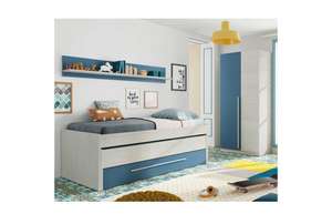 Dormitorio juvenil (incluye cama doble+armario+estante)