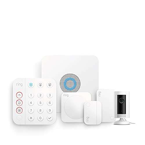 Kit de 5 piezas Ring Alarm de Amazon (2.ª generación) con Ring Indoor Cam | Sistema de seguridad para el hogar