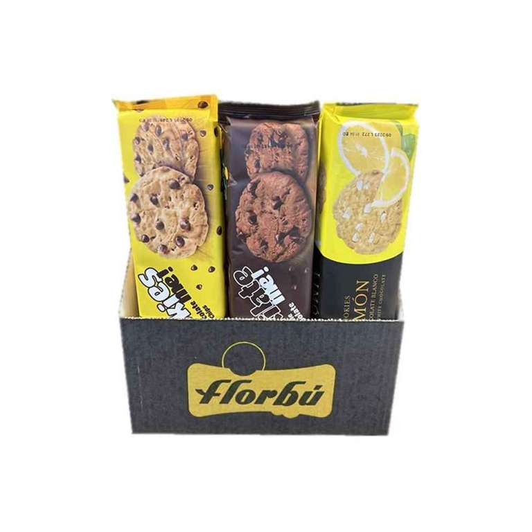 Pack de galletas Florbú - 18 paquetes de 120gr con sabores variados
