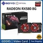 SOYO-tarjeta gráfica AMD Radeon RX580 2048SP, 8G, GDDR5