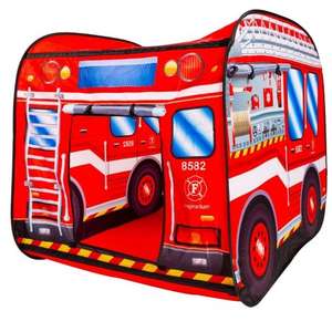 Tienda de campaña con forma de camion de bomberos para niños