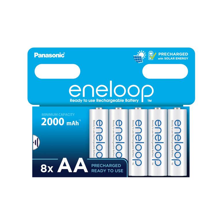 Eneloop AA. Pilas Ni-MH recargables (pack de 8) 2000 mAh.