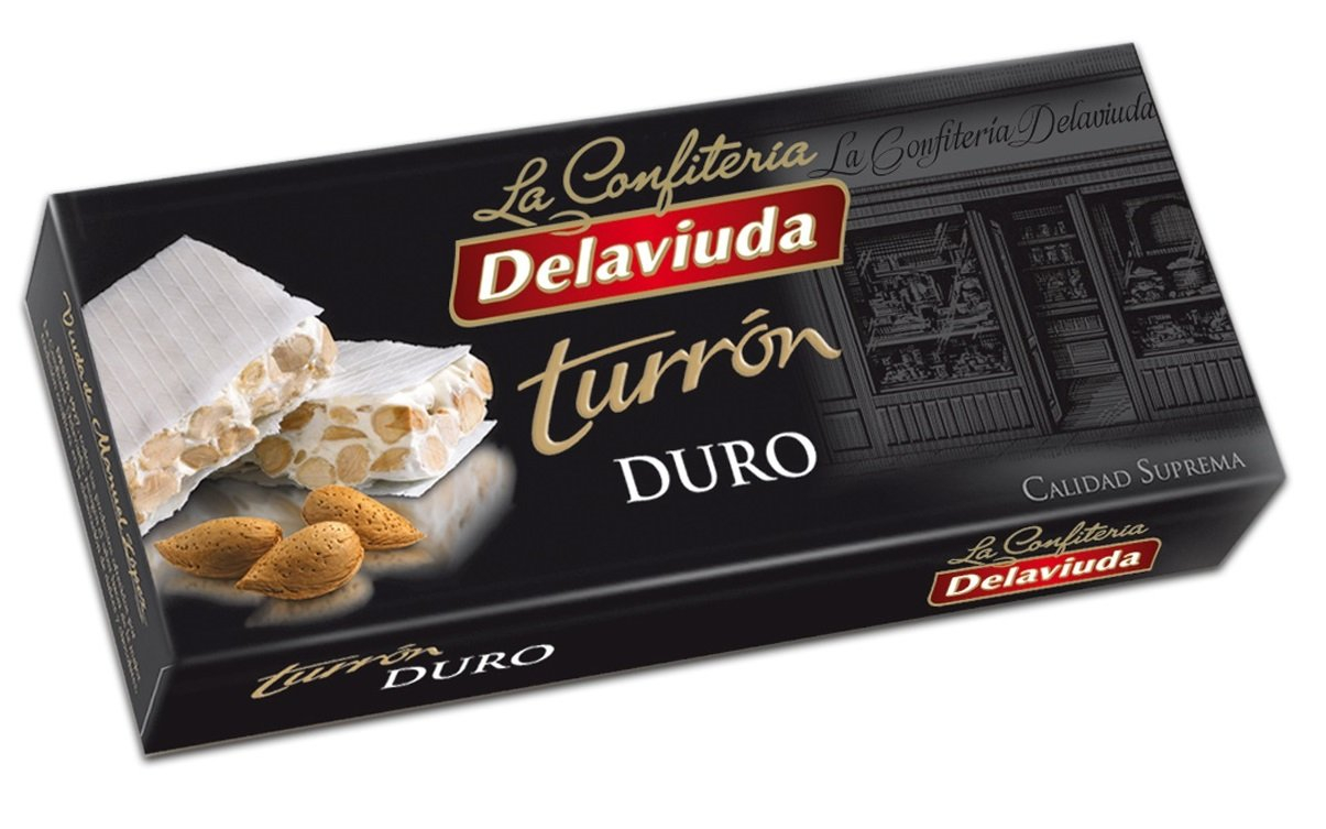 Turrón Duro de Almendra, Turrón con Miel y Almendras Seleccionadas, Receta Tradicional, Sin Gluten y Sin Lactosa, Made in Spain, 200 Gramos