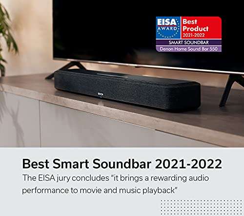 Denon Home Sound Bar 550 - Barra de Sonido ،Cine en casa ،Dolby Atmos, DTS:X, WLAN, Bluetooth, AirPlay 2, 4K Ultra HD, Dolby Vision, HDR10