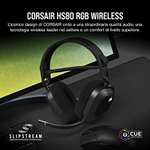 Corsair HS80 RGB WIRELESS Inalámbricos -Dolby Atmos Audio ,Baja Latencia, Micrófono Omnidireccional, Hasta 20H Autonomía, Compatible PS5/PS4