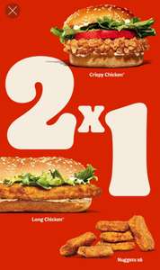 (Burger King) 2x1 en hamburguesas a domicilio