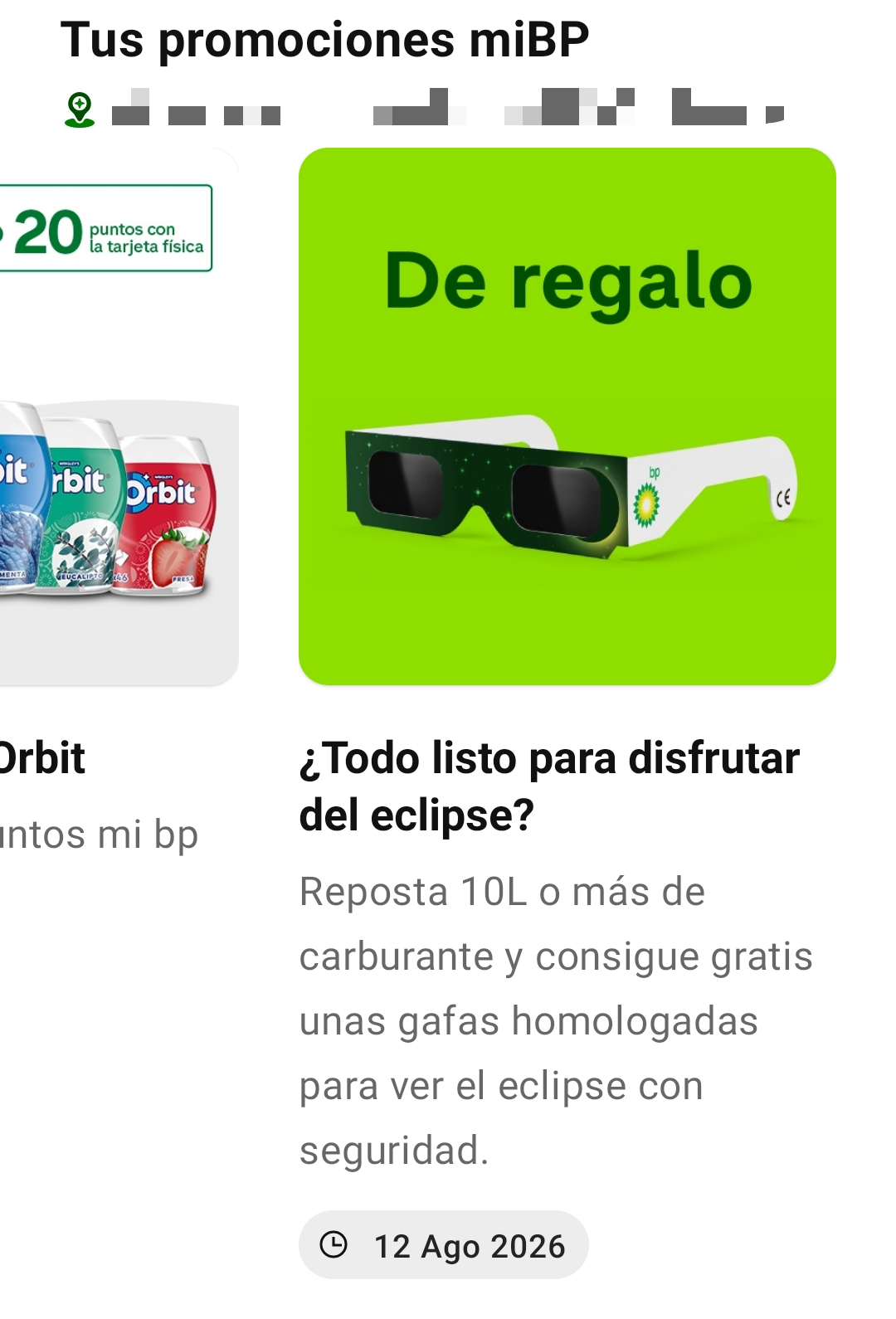 Gafas homologadas para ver el eclipse gratis repostando 10L o más en gasolineras bp (miBP)