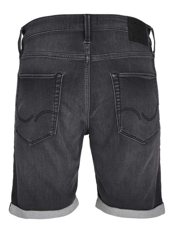 JACK & JONES Pantalones Vaqueros Cortos Hombre – JJICON Negro, Tiro Medio, Cremallera, Mezcla Algodón Y Elastano