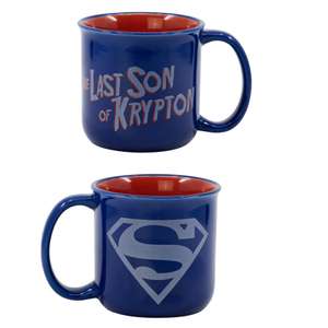 Taza cerámica desayuno Superman Symbol en caja regalo. 400 ml - Azul