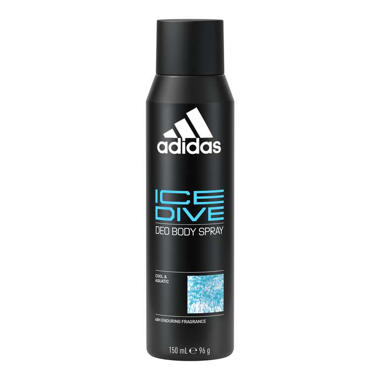 2 x Adidas - Ice Dive Deodorant Body Spray, desodorante en formato spray 150 ml (compra recurrente)