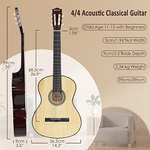 Dawoo Guitarra Española,Kit de guitarra Acústica Con Cuerdas de Guitarra Púas de Guitarra Correa de Guitarra Color Madera (39 pulgadas)