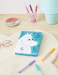 Moomin - Cuaderno de piel sintética con tapa dura, tamaño A5, 240 páginas a rayas (diseño Moomintroll), producto oficial