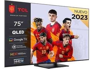 TV QLED (75") TCL 75C745, 4K UHD, 144Hz VRR, Smart TV Google TV (Dolby Vision y Atmos), Google Assistant