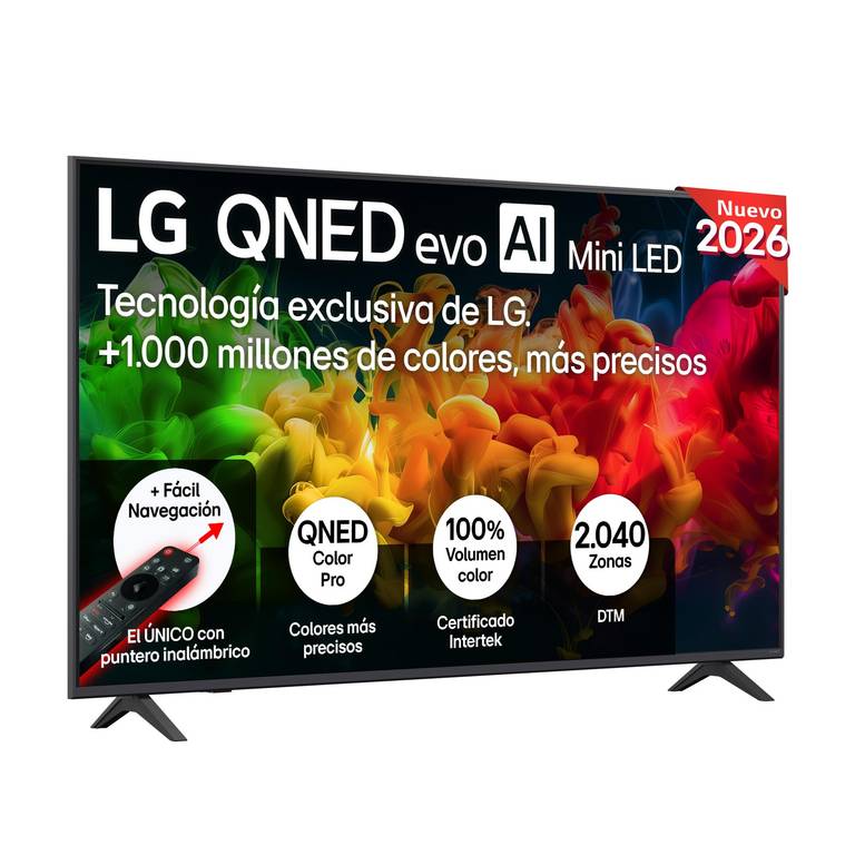 Televisión Smart TV LG 50QNED80 4K de 50″ (Panel QNED QuantumDot, Procesador Alpha 7 AI, HDMI 2.1 120Hz y WebOS)