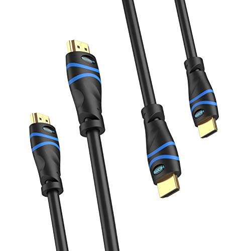 2 x Cable HDMI de Alta Velocidad básico,3 metros c/u, Compatible con 4K, Ultra HD, 3D, 1080p, Ethernet y Retorno de Audio