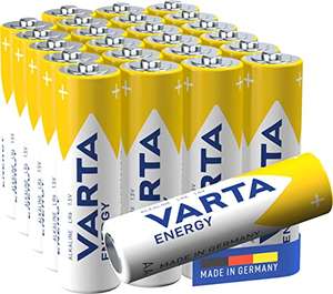 Varta Pila Energy AA Mignon LR06 (paquete de 24 unidades), pila alcalina – "Made in Germany.