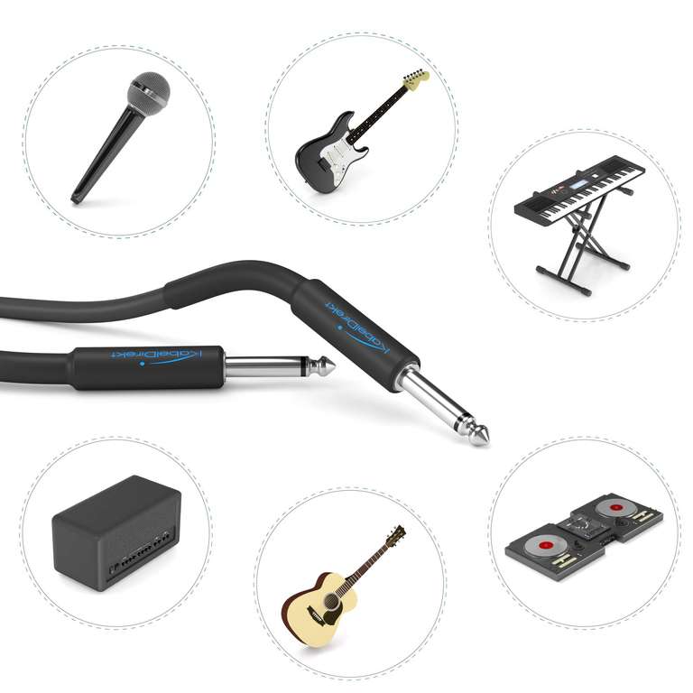KabelDirekt – Cable para instrumentos/cable para guitarra Mono, de 6,3mm – 5m
