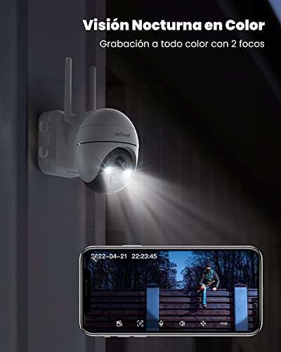 ieGeek 2K Camara Vigilancia WiFi Exterior/Interior sin Cables