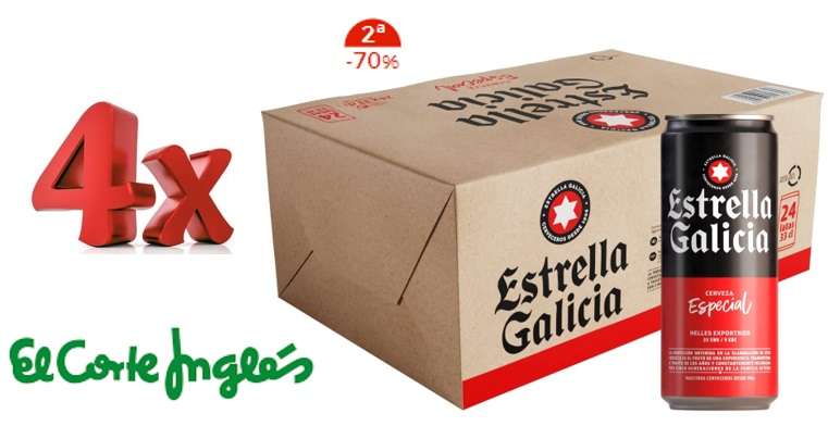 Cerveza Estrella Galicia Especial, 4 x (24 x 330ml) / [lata a 0,42€] . (Oferta del 02/06/2023 al 14/06/2023)
