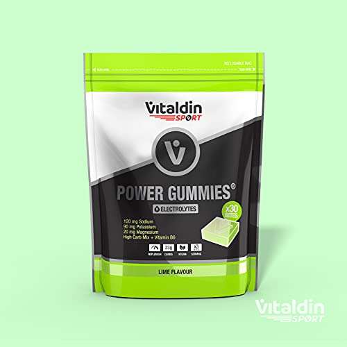VITALDIN SPORT Power Gummies Electrolytes – 30 x 120 mg Sodio, 90 mg Potasio, 20 mg Magnesio por serving + Vitamina B6 (varios sabores)