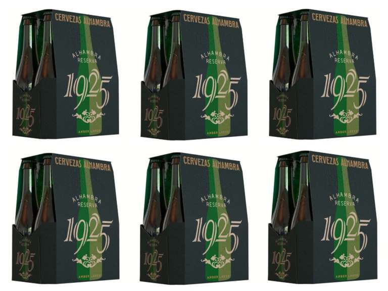 36 Botellines Cerveza rubia extra ALHAMBRA RESERVA 1925 (6x pack 6 botellas 33 cl) [Click & Car gratis]