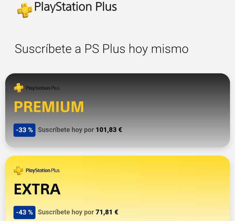 PlayStation Plus Extra -43%, Premium -33%