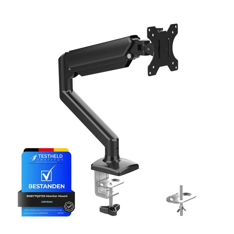 GRIFEMA GB2003-1 Soporte de Monitor con Resorte de Gas para Pantalla de Computadora de 13-32 Pulgadas, Altura Ajustable, VESA 75×75/100×100