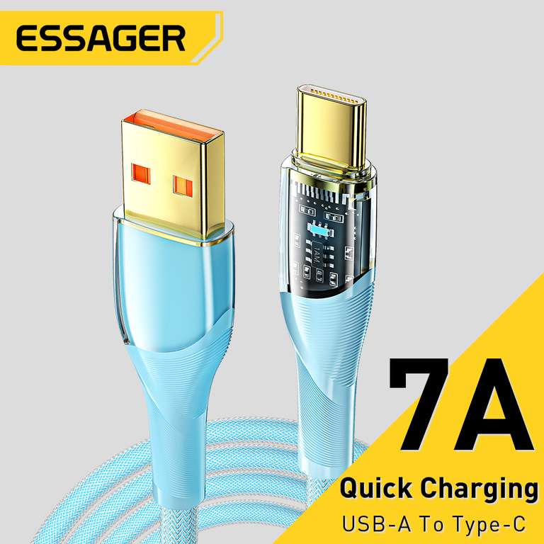 Cable USB tipo C a tipo A (7A) de carga rápida 2m