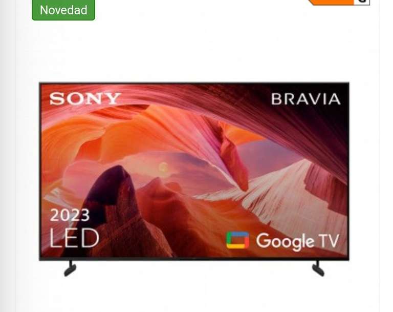 TV LED - Sony KD-43X80L, 43 pulgadas, Procesador X1 4K, Triluminos Pro, Google TV, HDR Novedad 2023