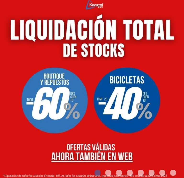 LIQUIDACION DE STOCK KARACOL SPORTS