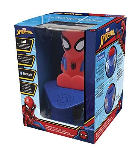 LEXIBOOK Altavoz Spider Man, Figura iluminada, Bluetooth 5.0, Puerto USB Tipo C