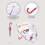 Paraguas Transparente Unisex de Harry Potter - Apertura Manual con Mecanismo Antiviento y Proteccion en las Varillas para Mayor Seguridad