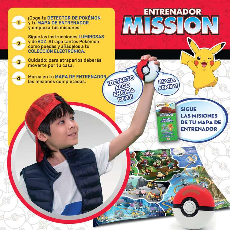Borras - Pokémon Mission Juego de Mesa Interactivo, Conviertete en Entrenador Pokémon y Atrápalos a Todos