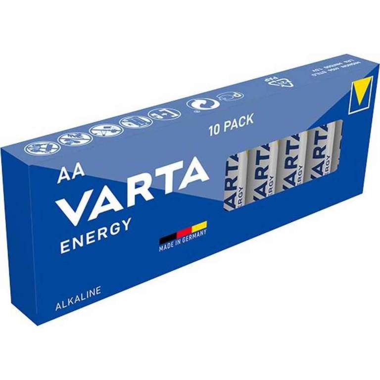 2x VARTA Pilas Energy AA Value Paquete de 10 unidades (Total 20 pilas) [3'5€/pack]