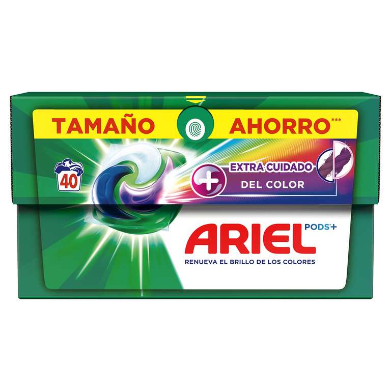 Ariel All-in-One Detergente Lavadora Líquido en Cápsulas/Pastillas, 40 Lavados, Cuidado Extra del Color y el Brillo, Limpieza Profunda