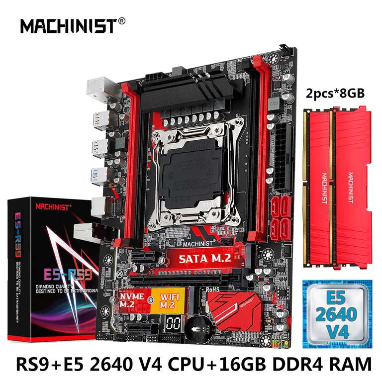 MACHINIST placa base Combo Xeon E5 2640 V4 + 16GB RAM