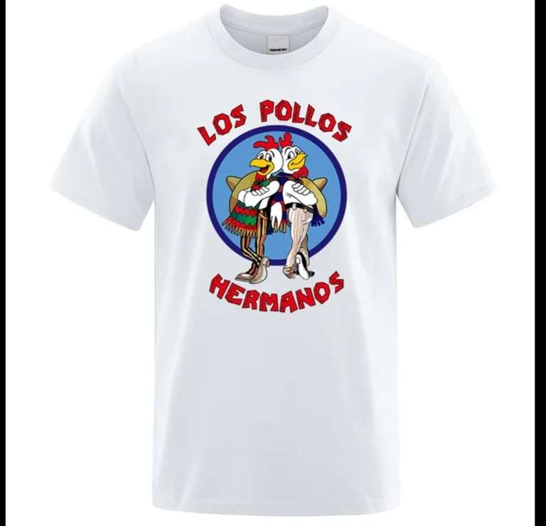 Camiseta de tu cadena de comida rápida preferida: Los Pollos Hermanos (desde 5.69€; envío gratis si te llevas 2)