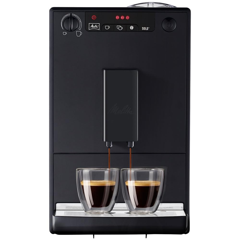 Melitta, Solo E950-222, Cafetera Superautomática con Molinillo, 15 Bares, Café en Grano para Espresso, Limpieza Automática, Personalizable