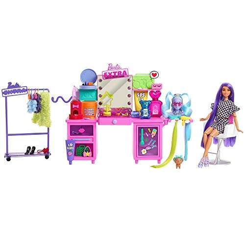 Barbie Extra Set de juego para muñecas, con luces y sonidos y accesorios de moda de juguete, regalo para niñas