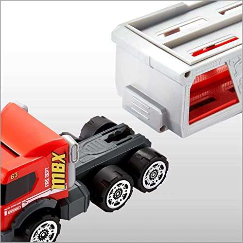 Matchbox Camión de transporte con accesorios, almacena coches de juguete, para niños +3 años
